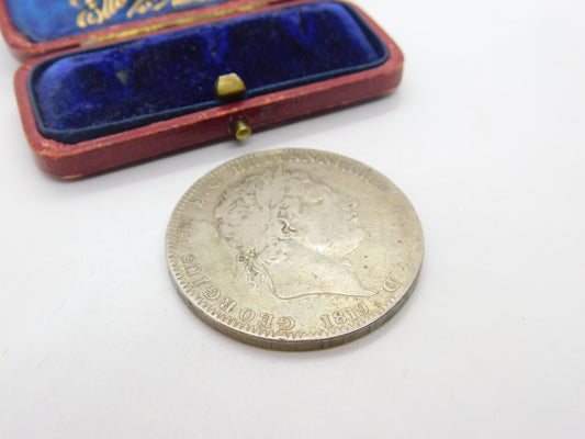 King George III .925 Silver LIX Crown Coin 1819 Fair Condition Antique