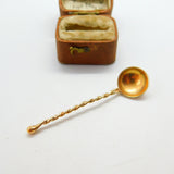 9ct Yellow Gold Twisted Stem Salt Spoon 1993 London Vintage