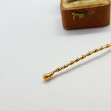 9ct Yellow Gold Twisted Stem Salt Spoon 1993 London Vintage