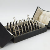 Boxed Set of Four Sterling Silver Toast Racks Antique 1938 Chester Walker & Hall