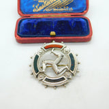 Victorian Sterling Silver, Bloodstone & Agate 'Three Legs Of Mann' Brooch c1890