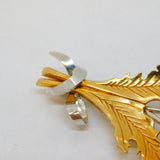 9ct Two-Tone Gold, Amethyst Set Scottish Thistle Brooch Antique 1945 London