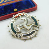 Victorian Sterling Silver, Bloodstone & Agate 'Three Legs Of Mann' Brooch c1890