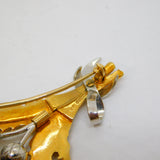 9ct Two-Tone Gold, Amethyst Set Scottish Thistle Brooch Antique 1945 London