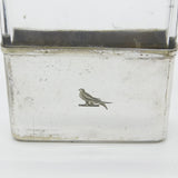 Edwardian Silver Plate & Glass Large Hip Flask with Stirrup Cup Antique c1910