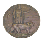 WW1 Bronze Death Penny or Plaque 'Alfred Allard' Antique c1915