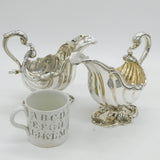 William IV Pair of Sterling Silver Rococo Sauce Boats Antique 1832 London