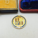 Queen Victoria Gilded Golden Jubilee Enamel Shilling Coin Antique 1887