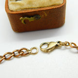 9ct Gold Curb Link Bracelet with Green Jade Panelling Vintage c1980 8.2"