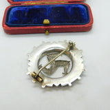 Victorian Sterling Silver, Bloodstone & Agate 'Three Legs Of Mann' Brooch c1890