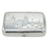 19th Century Russian Sterling Silver Niello Snuff Box Antique 1882 Moscow