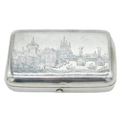 19th Century Russian Sterling Silver Niello Snuff Box Antique 1882 Moscow