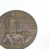WW1 Bronze Death Penny or Plaque 'Alfred Allard' Antique c1915