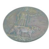 WW1 Bronze Death Penny or Plaque 'Alfred Allard' Antique c1915