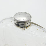 Edwardian Silver Plate & Glass Large Hip Flask with Stirrup Cup Antique c1910