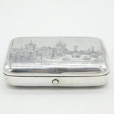 19th Century Russian Sterling Silver Niello Snuff Box Antique 1882 Moscow