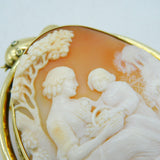 Victorian High-Carat Gold Diamond Eye Snake Mounted Cameo Brooch Antique c1840