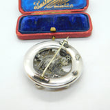 Victorian Scottish Sterling Silver Agate, Granite, Bloodstone, Paste Fern Brooch 1864 Kitemark