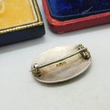 Art Nouveau Edwardian Sterling Silver Blue Enamel Brooch Antique 1909 Liberty & Co.