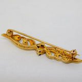 9ct Yellow Gold, Sapphire & Diamond Floral Spray Brooch Vintage c1970