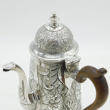Queen Anne Britannia Standard Silver Floral Coffee Pot Antique 1712 London