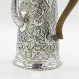 Queen Anne Britannia Standard Silver Floral Coffee Pot Antique 1712 London