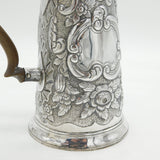 Queen Anne Britannia Standard Silver Floral Coffee Pot Antique 1712 London
