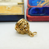9ct Yellow Gold & Citrine Set Ornate Fob Seal Pendant Vintage 1992 Birmingham