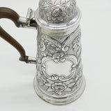 Queen Anne Britannia Standard Silver Floral Coffee Pot Antique 1712 London