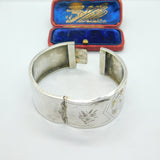 Aesthetic Movement 9ct Gold & Sterling Silver Bangle Bracelet Antique c1860