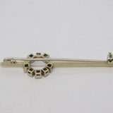 18ct White Gold, Sapphire & Diamond Sweetheart Brooch Antique c1890
