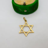 9ct Yellow Gold Jewish Star of David Charm Pendant Vintage 1954 Birmingham
