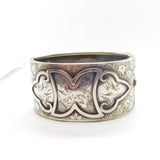 Aesthetic Movement Victorian Sterling Silver Bird & Butterfly Bangle Bracelet c1890