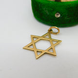9ct Yellow Gold Jewish Star of David Charm Pendant Vintage 1954 Birmingham
