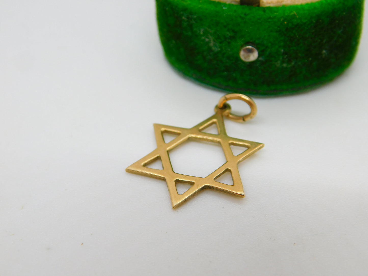 9ct Yellow Gold Jewish Star of David Charm Pendant Vintage 1954 Birmingham