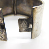 Aesthetic Movement Victorian Sterling Silver Bird & Butterfly Bangle Bracelet c1890