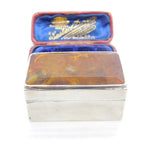 Sterling Silver & Red Agate Topped Trinket Box 1991 Birmingham Vintage