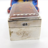 Sterling Silver & Red Agate Topped Trinket Box 1991 Birmingham Vintage