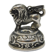 Edwardian Sterling Silver Carnelian Set Lion Form Fob Seal Antique 1902 Birmingham