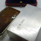 Sterling Silver & Red Agate Topped Trinket Box 1991 Birmingham Vintage