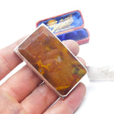 Sterling Silver & Red Agate Topped Trinket Box 1991 Birmingham Vintage