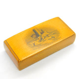 Rare Mauchline Ware Snuff Box with Dogs Chasing Rats Scene Antique c1880