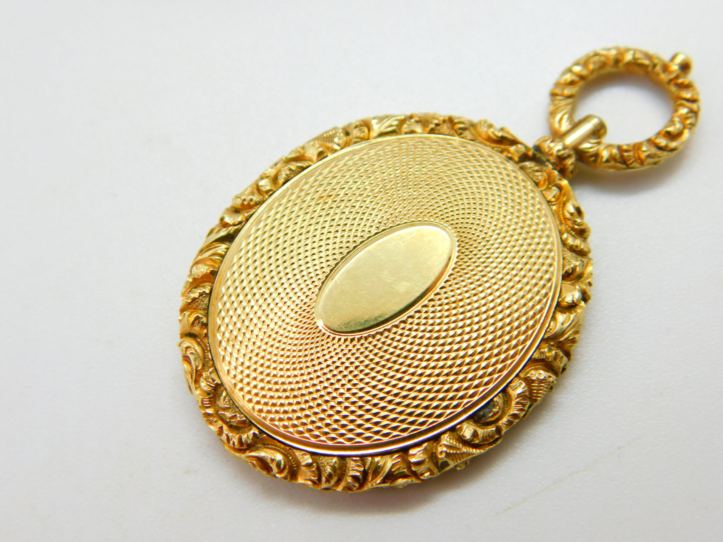 Regency 15ct Gold Cased Watercolour Mourning Pendant Locket c1830 Antique