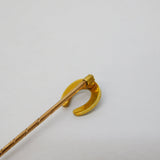 Victorian 15ct Yellow Gold Seed Pearl Set Horseshoe Stick Pin Antique c1860