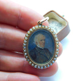 Georgian 15ct Gold, Watercolour Miniature & Hair Plait Mourning Locket c1790