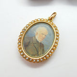 Georgian 15ct Gold, Watercolour Miniature & Hair Plait Mourning Locket c1790
