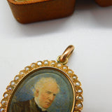 Georgian 15ct Gold, Watercolour Miniature & Hair Plait Mourning Locket c1790