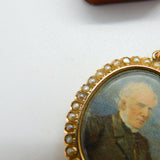 Georgian 15ct Gold, Watercolour Miniature & Hair Plait Mourning Locket c1790