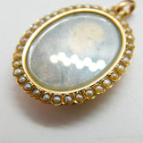 Georgian 15ct Gold, Watercolour Miniature & Hair Plait Mourning Locket c1790