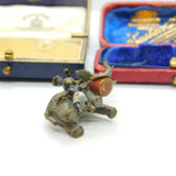 Victorian Vienna Cold Painted Bronze Boys Cleaning Elephant Sculpture Antique c1860